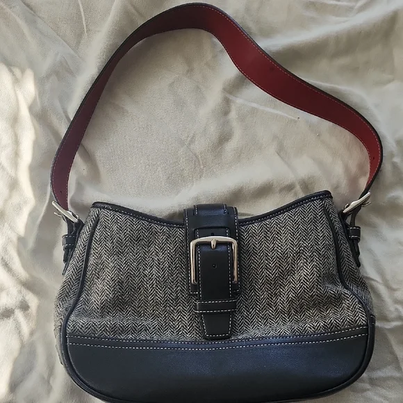 Y2k COACH Hampton Tweed Bag - Picture 1 of 3